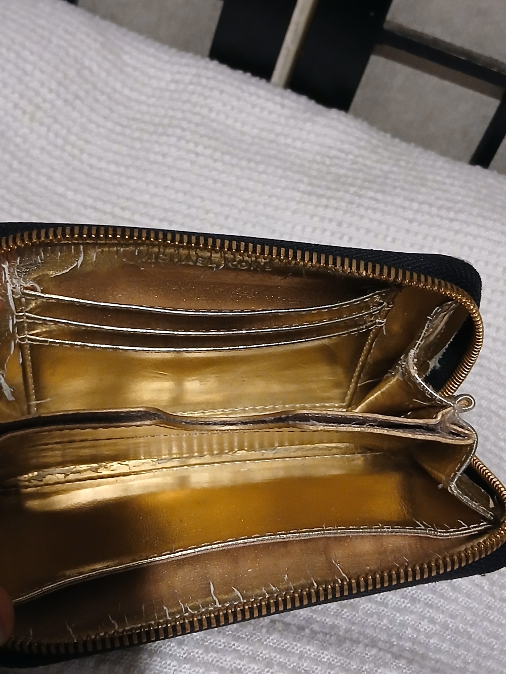 Michael Kors Black Textured Wristlet with Gold Plaque - Picture 4 of 10